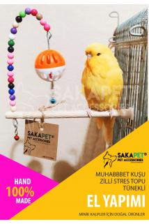 Muhabbet Kuşu Zilli Stres Topu Tünekli 01