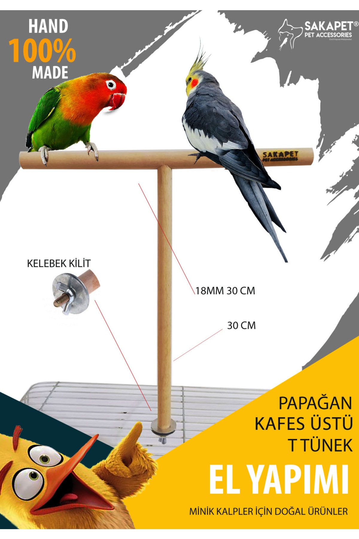 Doğal%20Ahşap%20Kafes%20Üstü%20Papağan%20Tüneği%20T%20Tünek